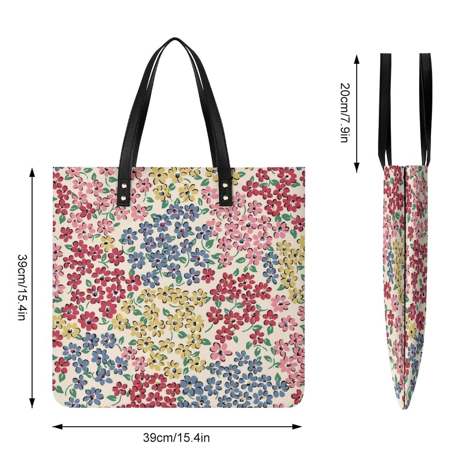 Amazon.co.jp: トートバッグ カラフル 水彩 花柄 ハンドバッグ 手提げ